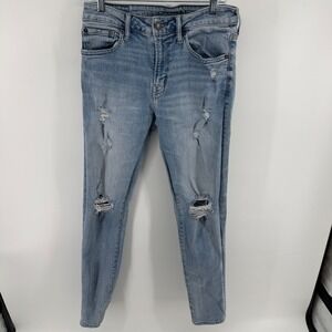 American Eagle Next Level Airflex Athletic Ripped Jeans Light Wash 30x32 Mens